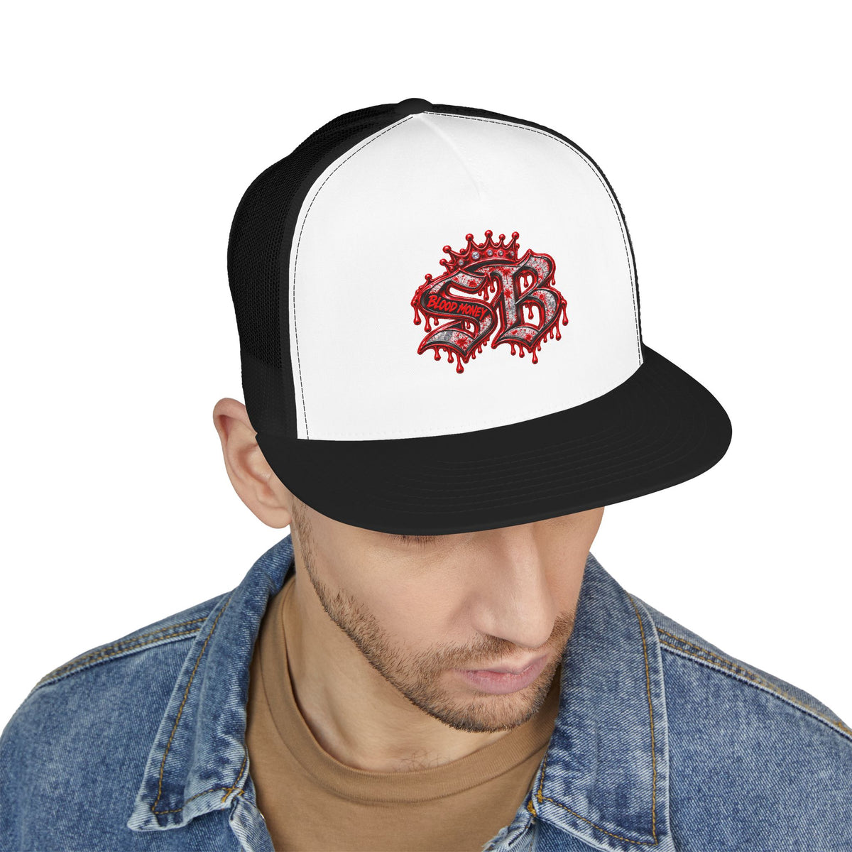 5 Panel Trucker Cap-RED/SILVER SB LOGO-SCUMMIEBEARZ™