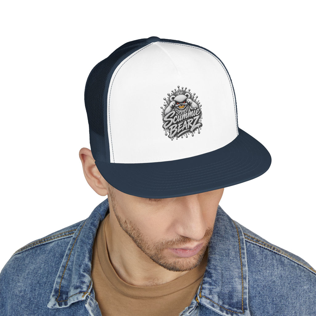 5 Panel Trucker Cap-SILVER MASK LOGO-SCUMMIEBEARZ™