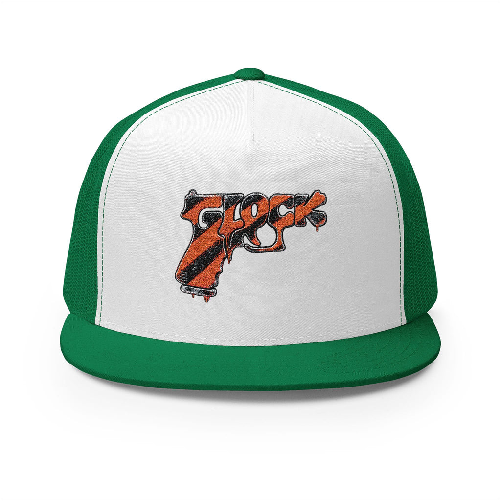 5 Panel Trucker Cap-ORANGE GLOCK LOGO-SCUMMIEBEARZ™️