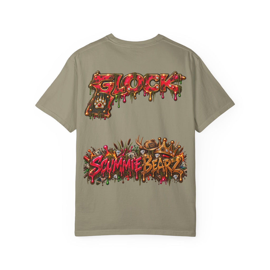 Unisex Garment-Dyed T-SHIRT-HILLBILLY GLOCK/SB CROWN LOGO-SCUMMIEBEARZ™