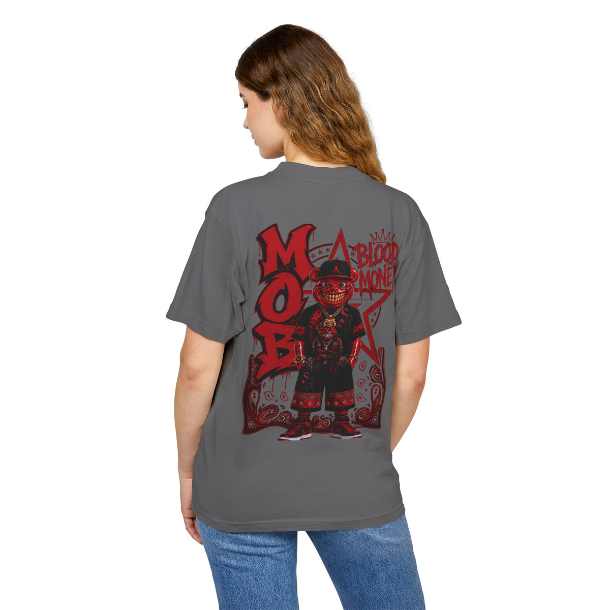 Unisex Urban Heavy Tee-BLOOD MONEY-™ | GANG GANG STREETWEAR TEE 🩸💰🐻-SCUMMIEBEARZ™️