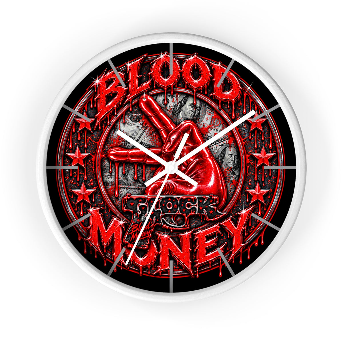 wall clock -Red blood Money-SCUMMIEBEARZ™️