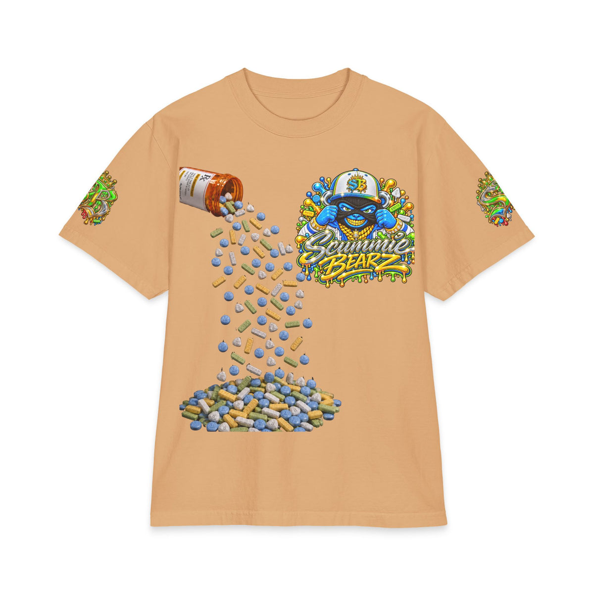 Unisex Max Heavyweight Short Sleeve-GET YOUR MIND RIGHT GREEN/BLUE REMIX-SCUMMIEBEARZ™️
