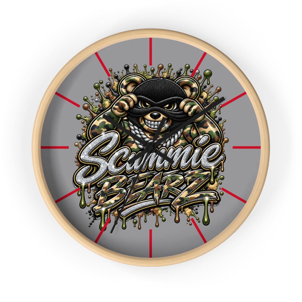 Wall Clock-CAMOUFLAGE MASK LOGO-SCUMMIEBEARZ™️