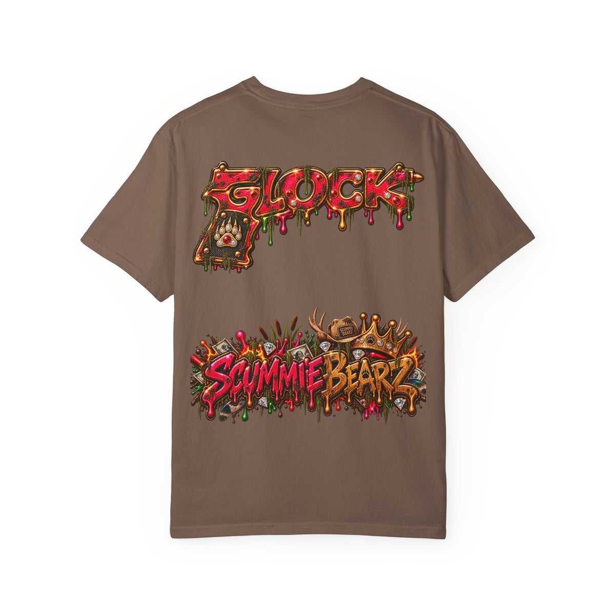 Unisex Garment-Dyed T-SHIRT-HILLBILLY GLOCK/SB CROWN LOGO-SCUMMIEBEARZ™