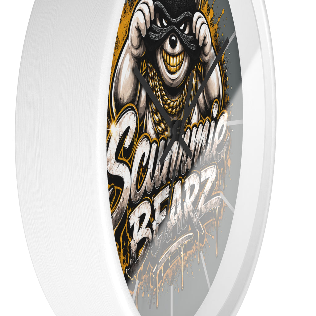 Wall Clock-Gold and Silver Logo-SCUMMIEBEARZ™