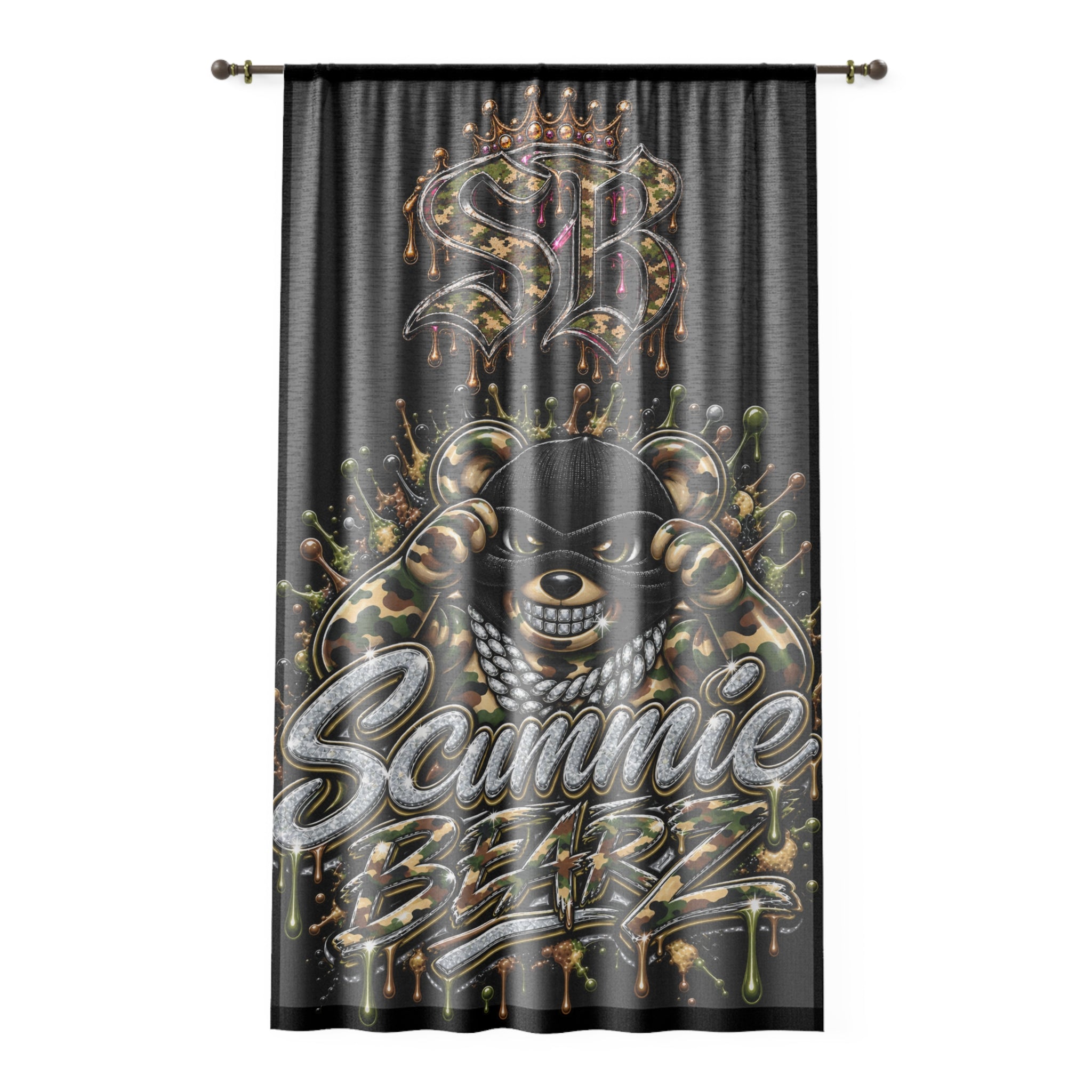 Window Curtain-Gold & Silver Logo-SCUMMIEBEARZ™