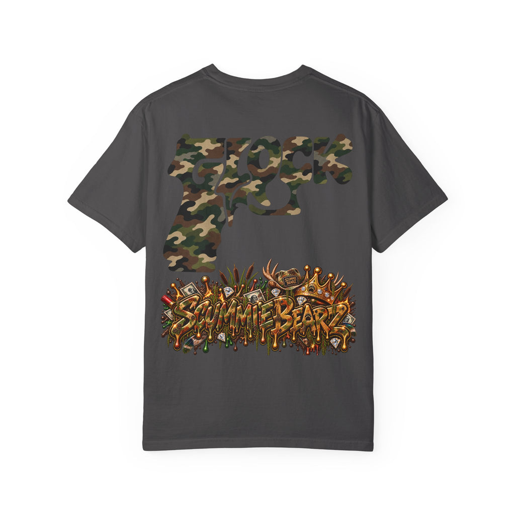 Unisex Garment-Dyed T-shirt-HILLBILLY CAMO GLOCK -SCUMMIEBEARZ™