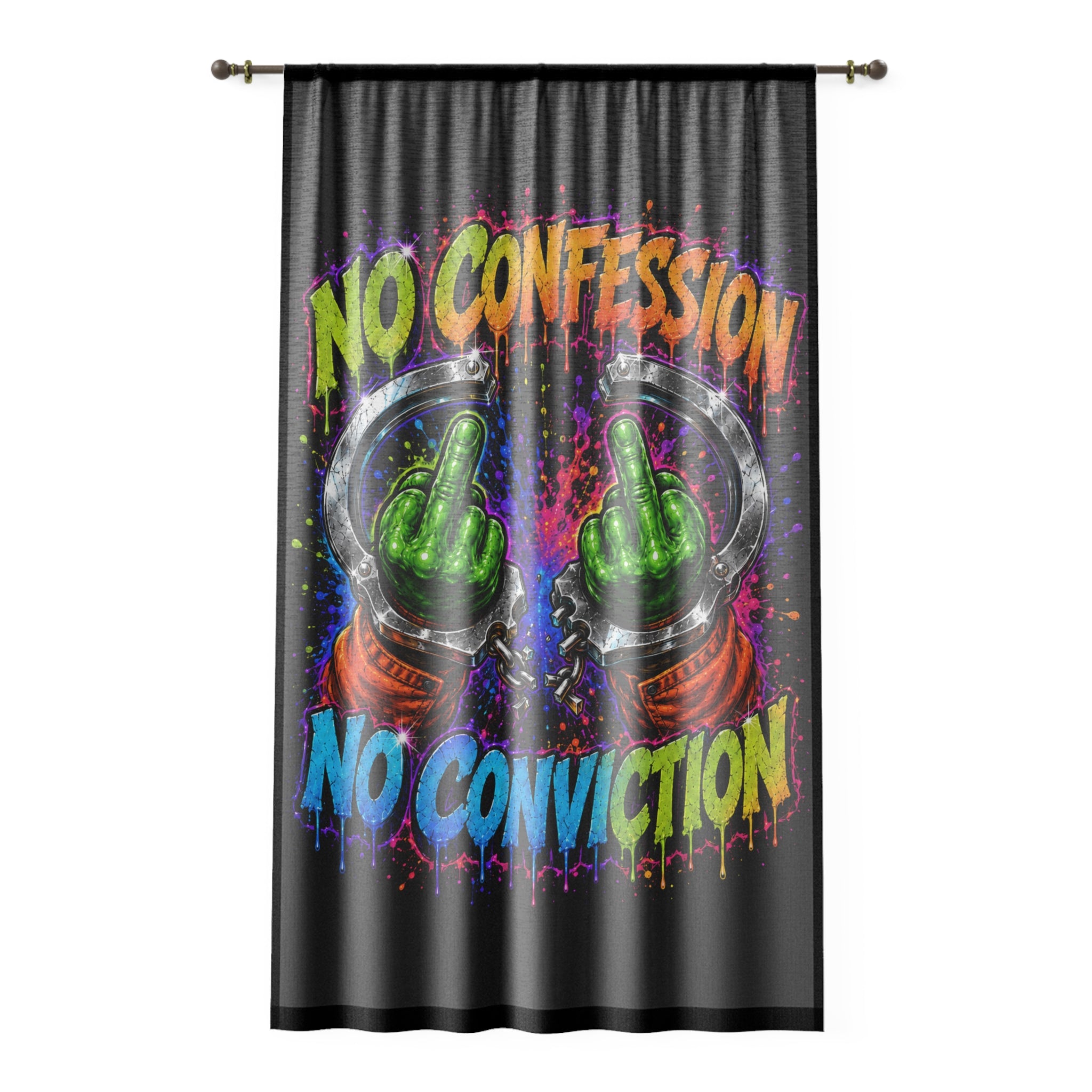 Window Curtain-No Confession No Conviction-SCUMMIEBEARZ™