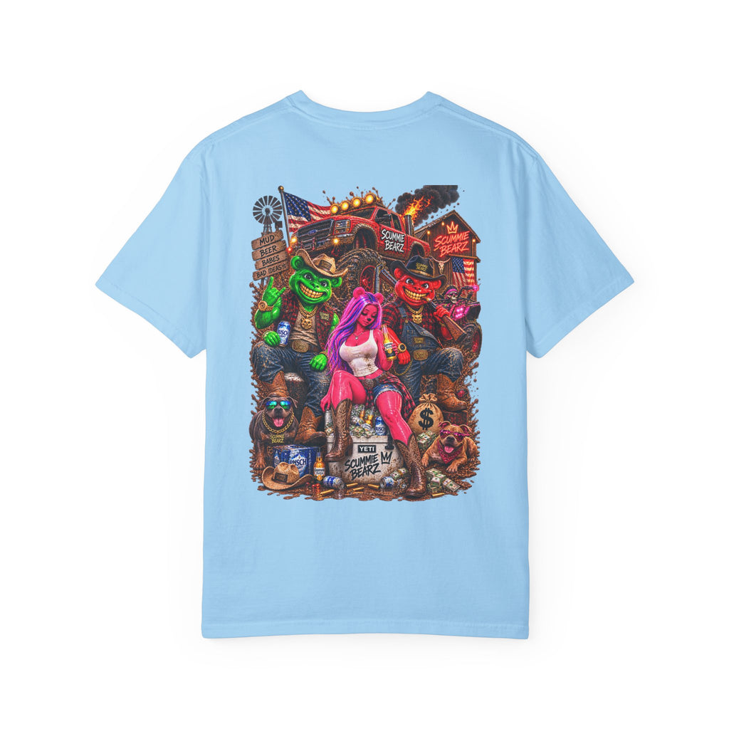 Unisex Garment-Dyed T-shirt-HILLBILLY CROWN SB LOGO HILLBILLY -SCUMMIEBEARZ™