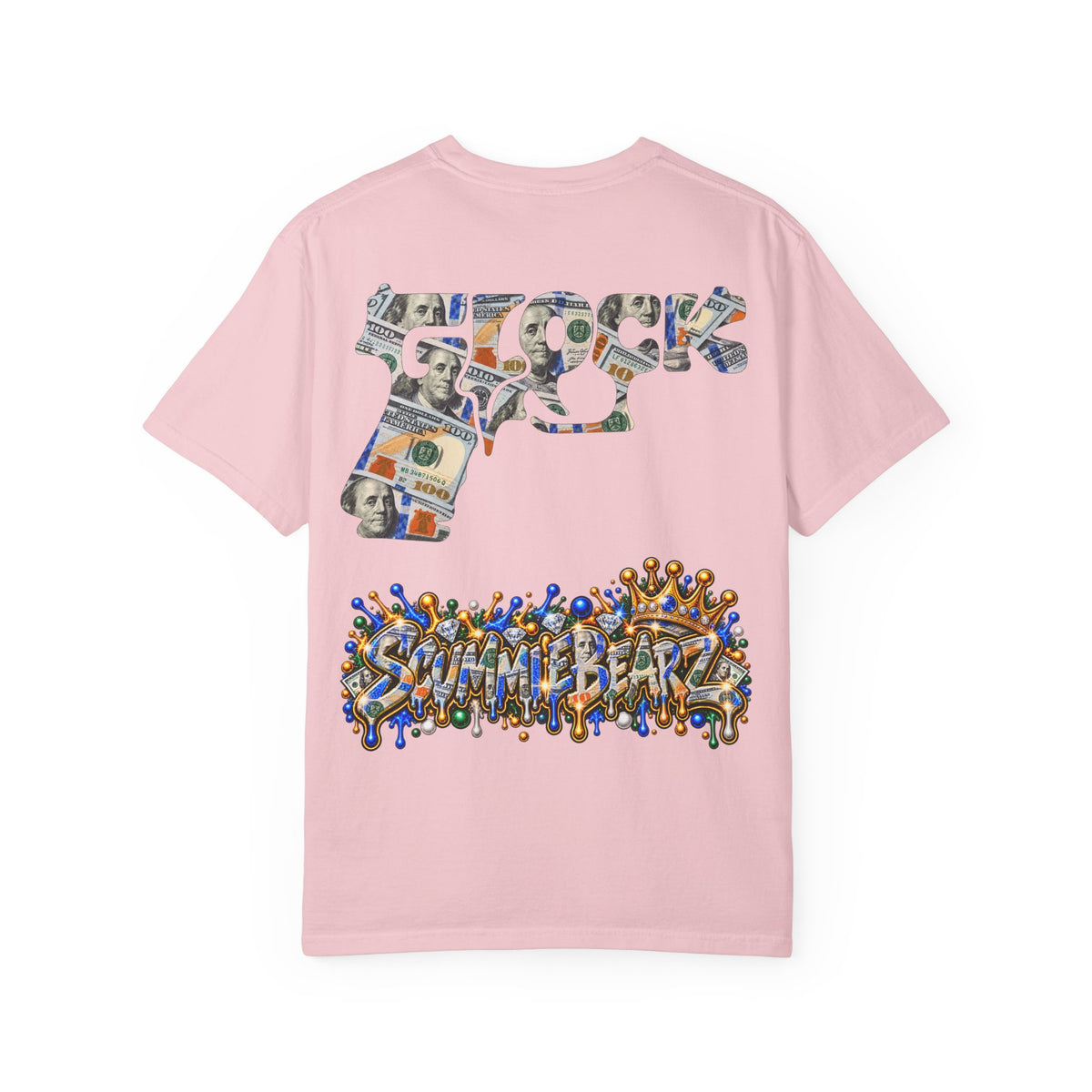 Unisex Garment-Dyed T-SHIRT-BLUE MONEY GLOCK/SB LOGO-SCUMMIEBEARZ™