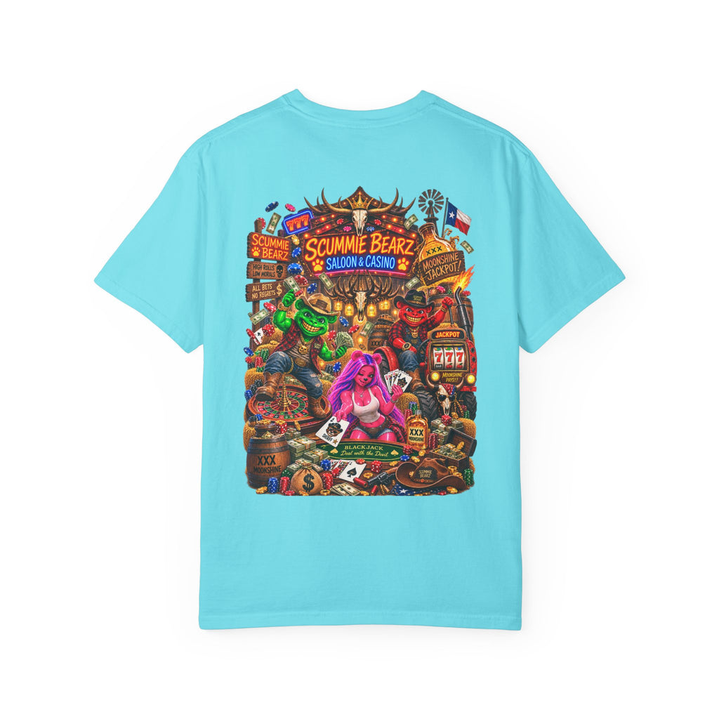 Unisex Garment-Dyed T-shirt-HILLBILLY CROWN SB LOGO HILLBILLY CASINO -SCUMMIEBEARZ™