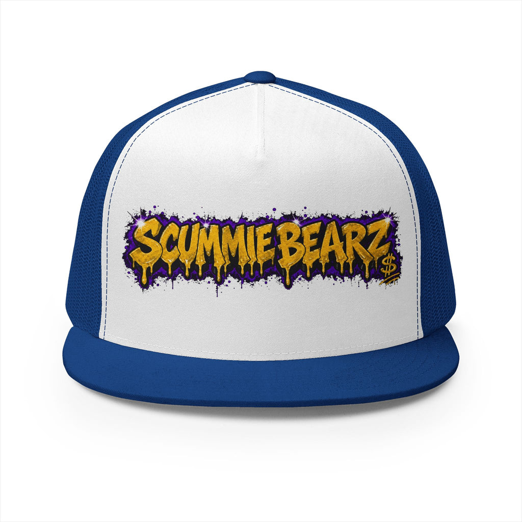 5 Panel Trucker Cap-GOLD/PURPLE SCUMMIEBEARZ LOGO-SCUMMIEBEARZ™