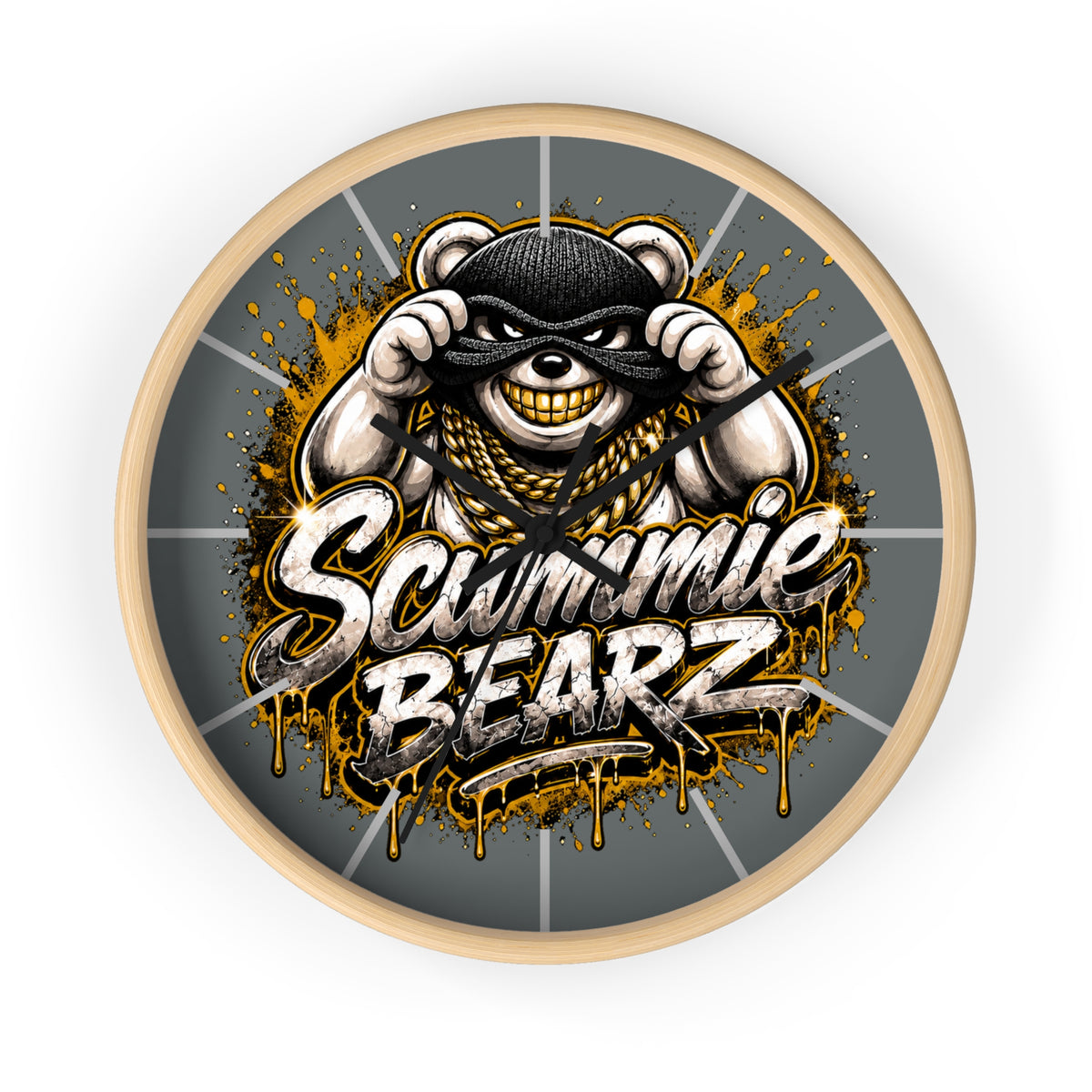 Wall Clock-Logo Gold and Silver-SCUMMIEBEARZ™️