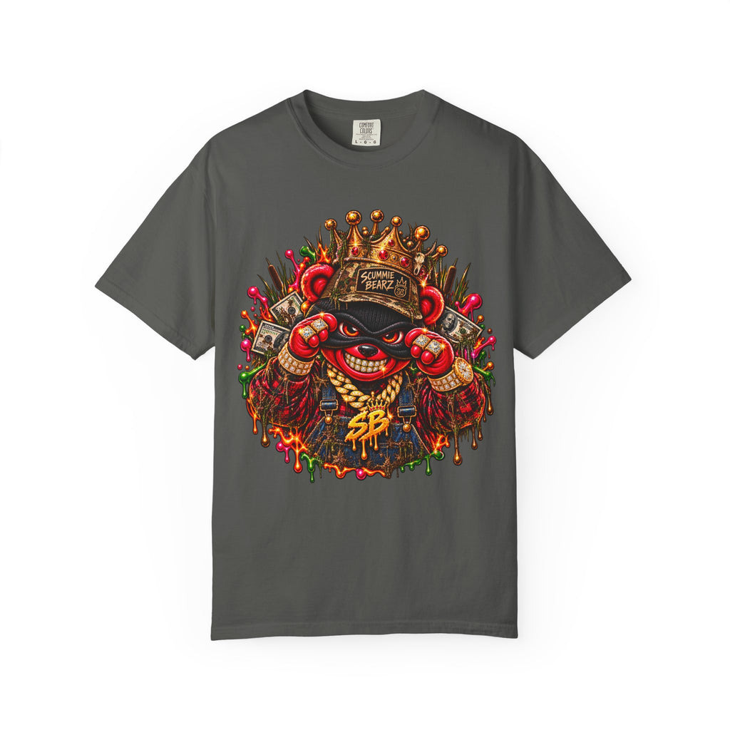 Unisex Garment-Dyed T-shirt-HILLBILLY cROWN MASK/GLOCK LOGO-SCUMMIEBEARZ™️