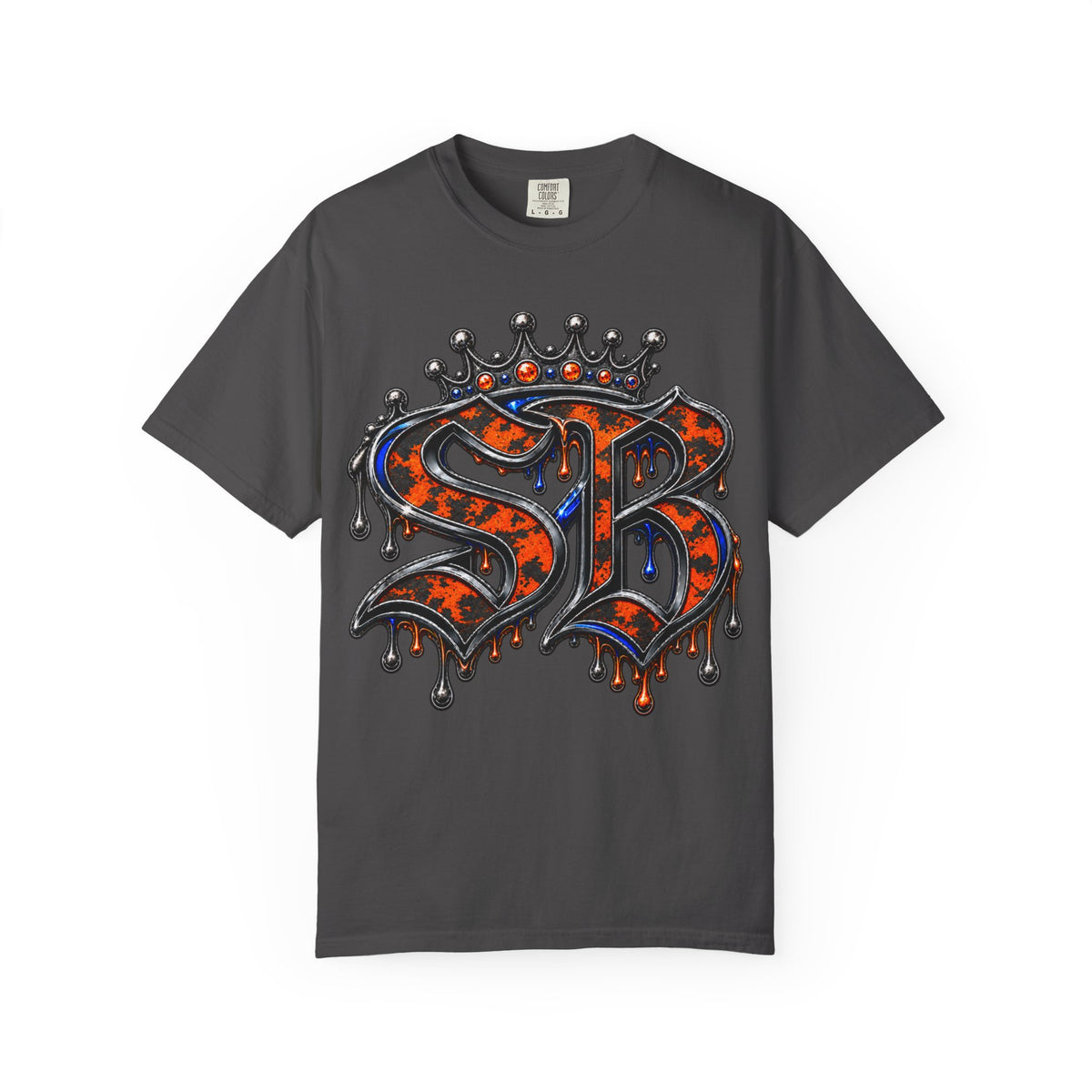 Unisex Garment-Dyed T-shirt-SB CROWN LOGO STRESS BOX LOCKED UP COLLECTION-SCUMMIEBEARZ™