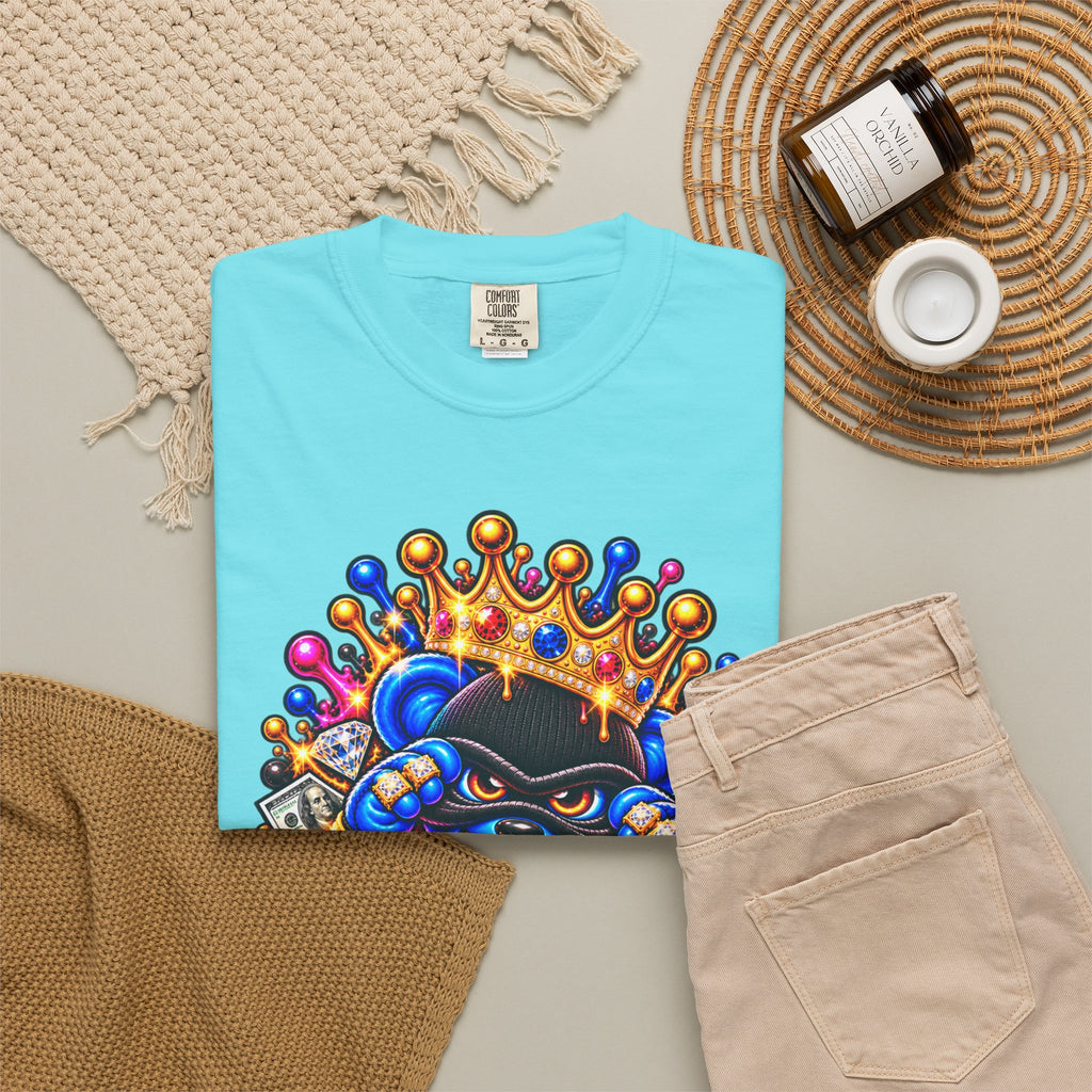 Unisex Garment-Dyed T-shirt-MULTI COLOR CROWN MASK LOGO GLOCK -SCUMMIEBEARZ™