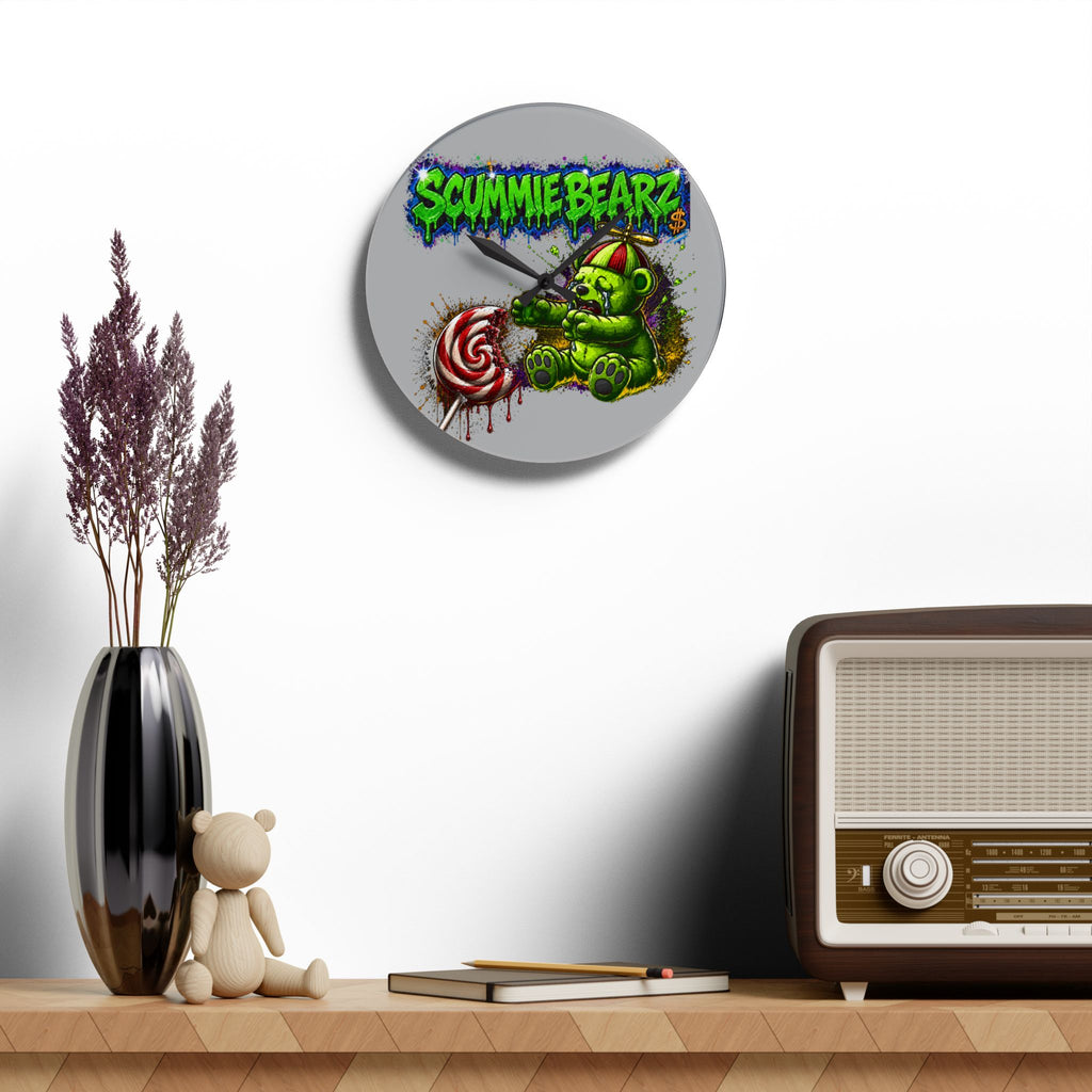 Acrylic Wall Clock-Stealing Candy From A Baby Neon Green