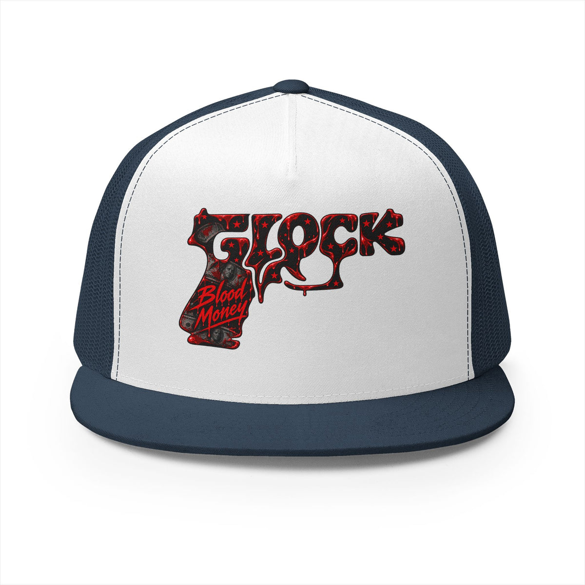 5 Panel Trucker Cap-BLOOD MONEY GLOCK-SCUMMIEBEARZ™️