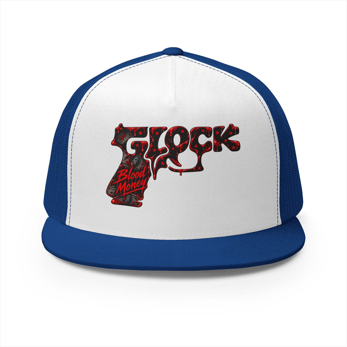 5 Panel Trucker Cap-BLOOD MONEY GLOCK-SCUMMIEBEARZ™️