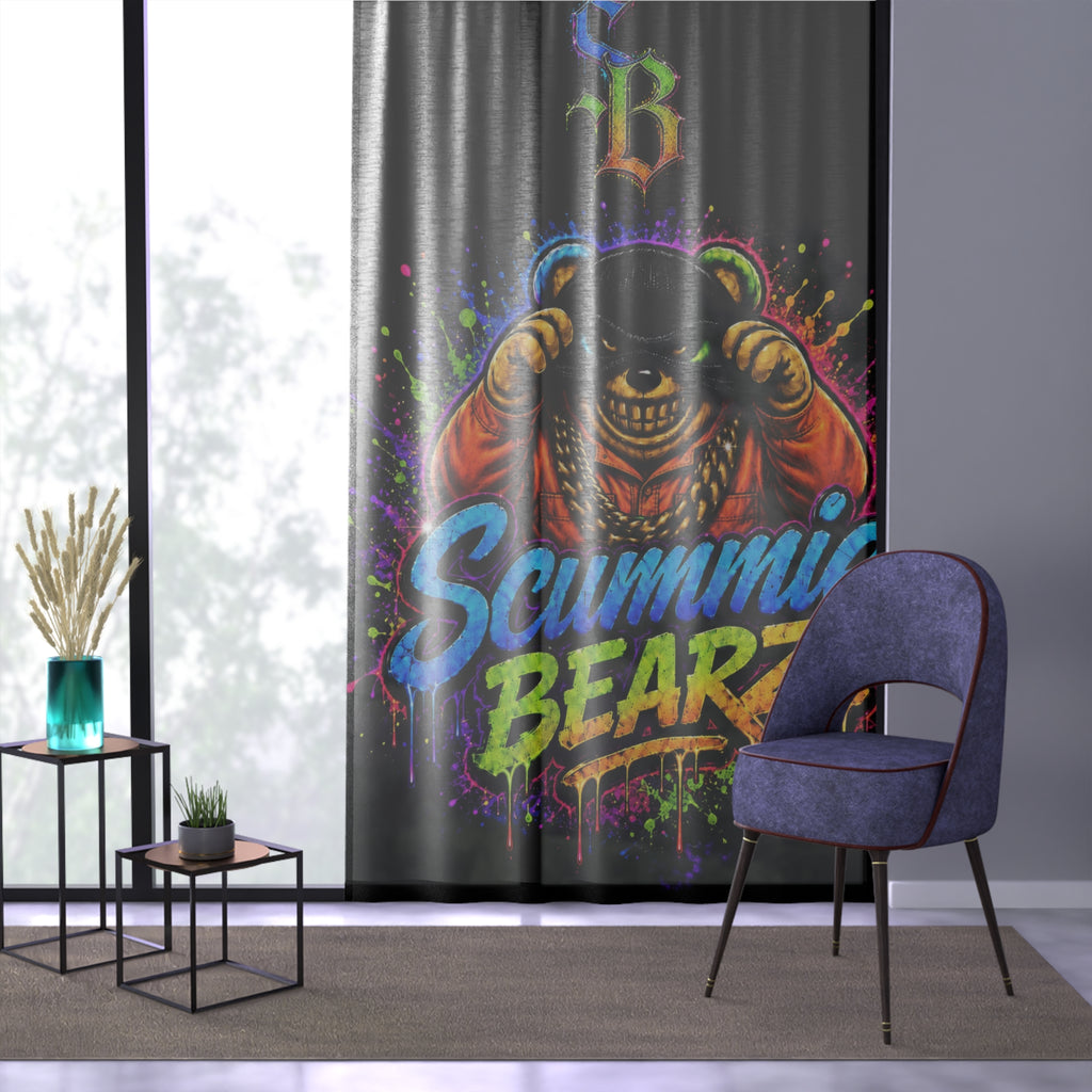 Window Curtain-Rainbow Bear Logo-SCUMMIEBEARZ™