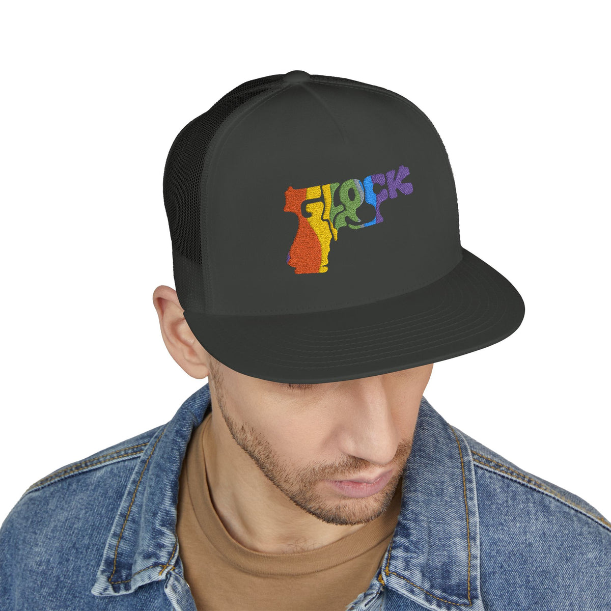 5 Panel Trucker Cap-RAINBOW GLOCK LOGO-SCUMMIEBEARZ™️