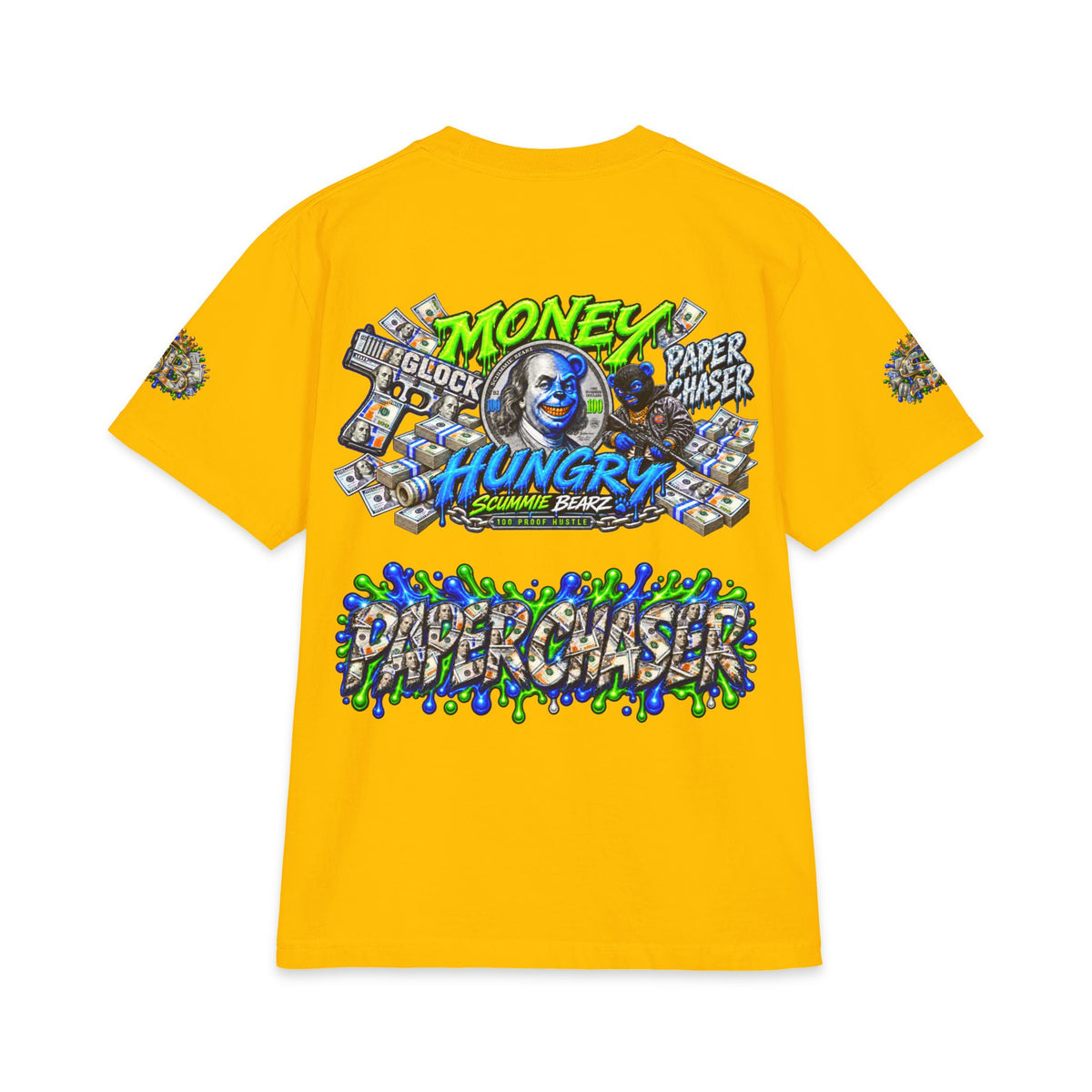 Money, Hungry Green Remix | SCUMMIEBEARZ™ Shaka Wear Heavyweight Tee