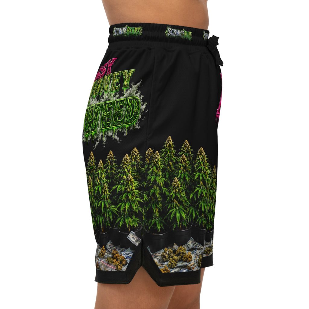 AOP Basketball Shorts - P***y Money Weed™