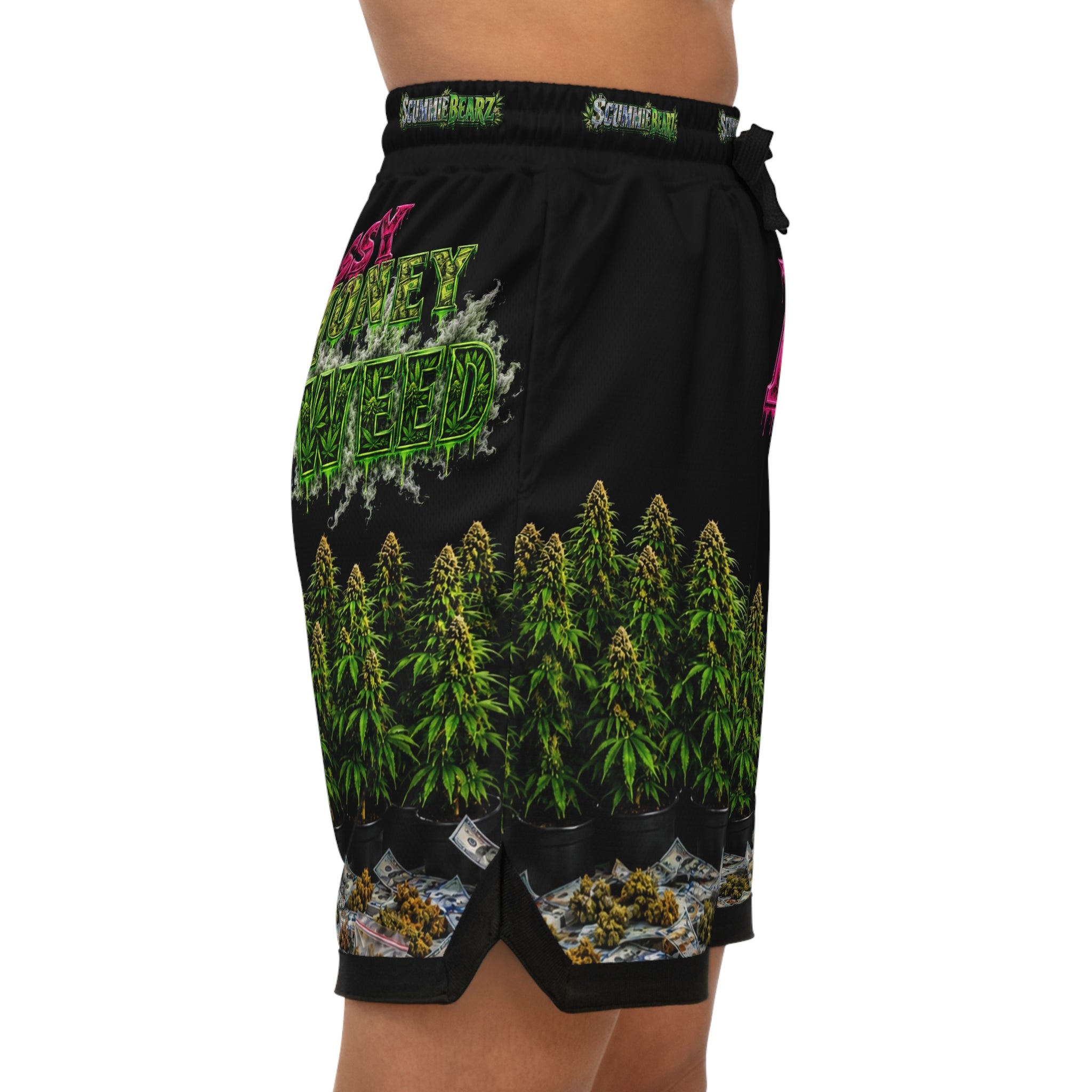 AOP Basketball Shorts - P***y Money Weed™