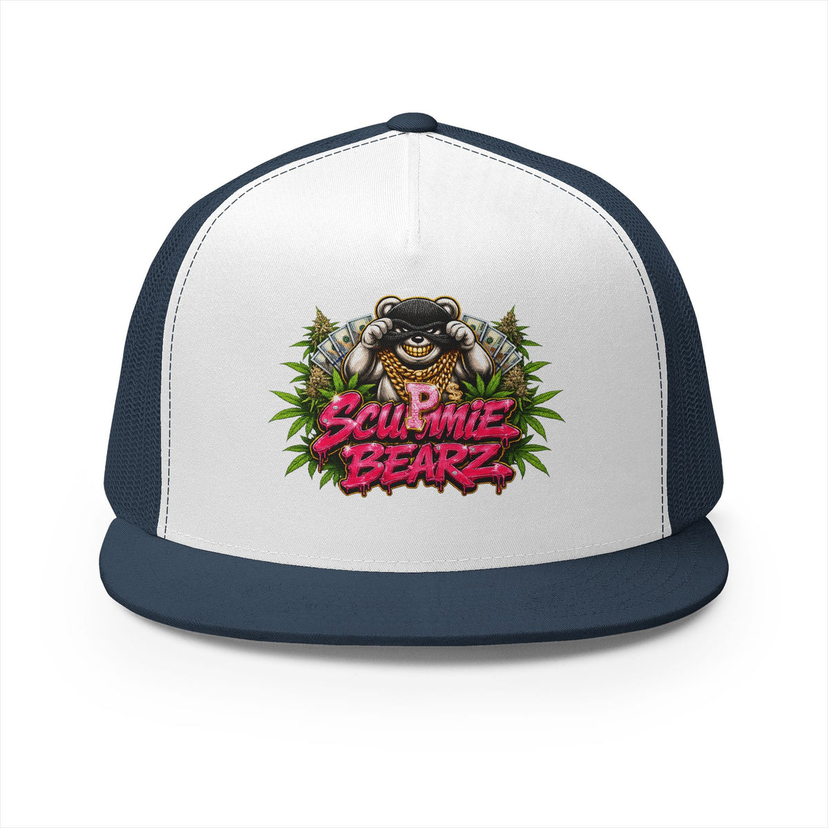 5 Panel Trucker Cap-WEED MASK LOGO-SCUMMIEBEARZ™