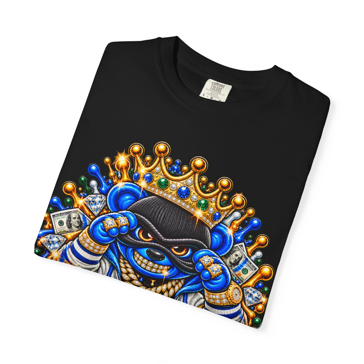 Unisex Garment-Dyed T-SHIRT-MONEY GLOCK/CROWN MASK LOGO-SCUMMIEBEARZ™