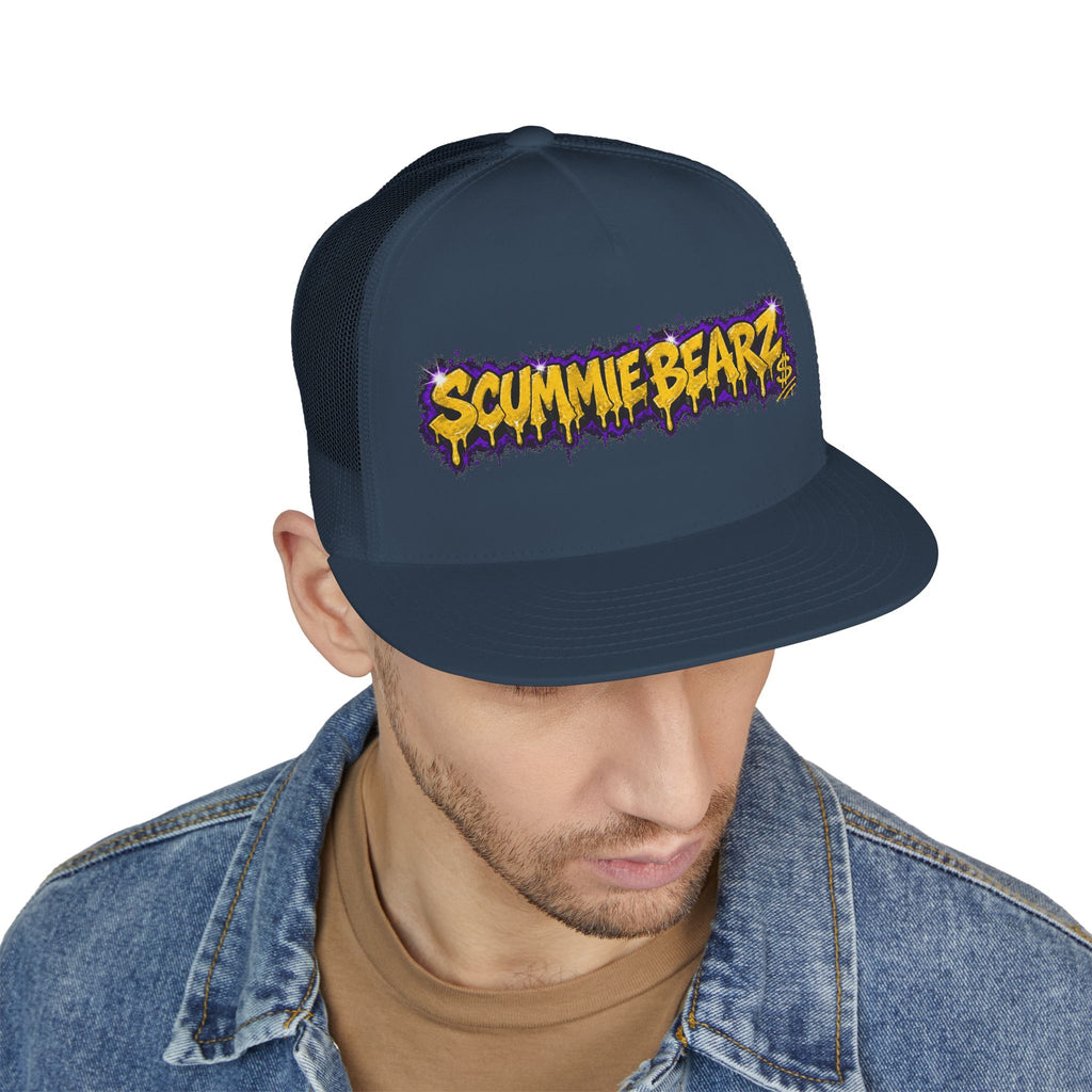 5 Panel Trucker Cap-GOLD/PURPLE SCUMMIEBEARZ LOGO-SCUMMIEBEARZ™