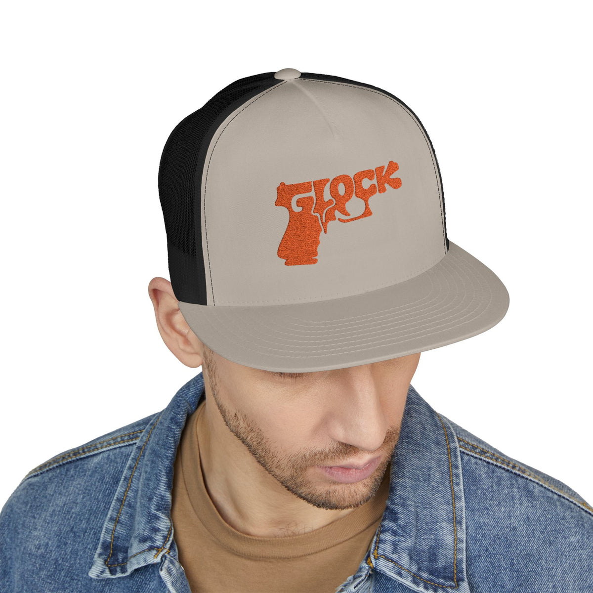 5 Panel Trucker Cap-ORANGE GLOCK LOGO-SCUMMIEBEARZ™️
