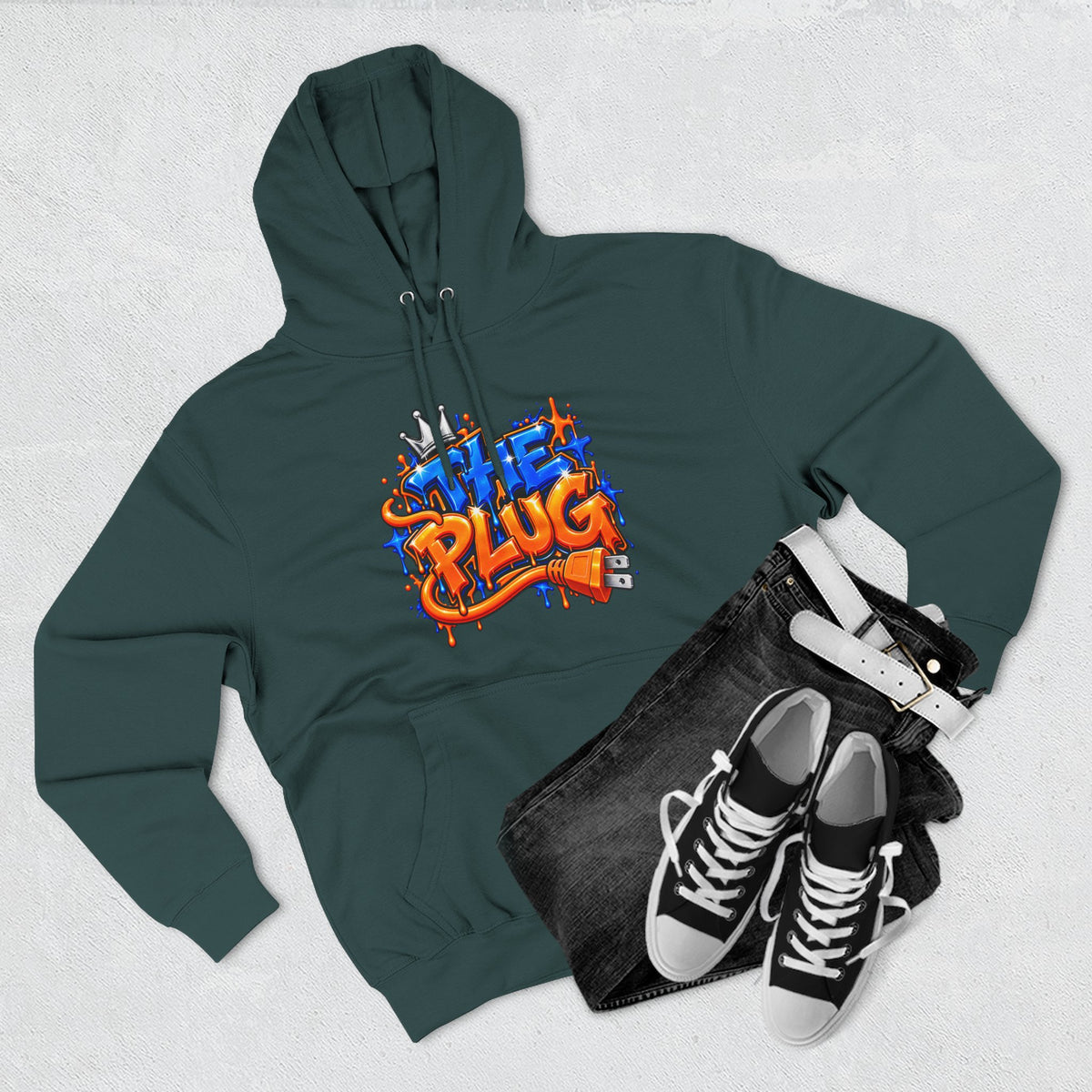Three-Panel Fleece Hoodie-THE PLUG-SCUMMIEBEARZ™️