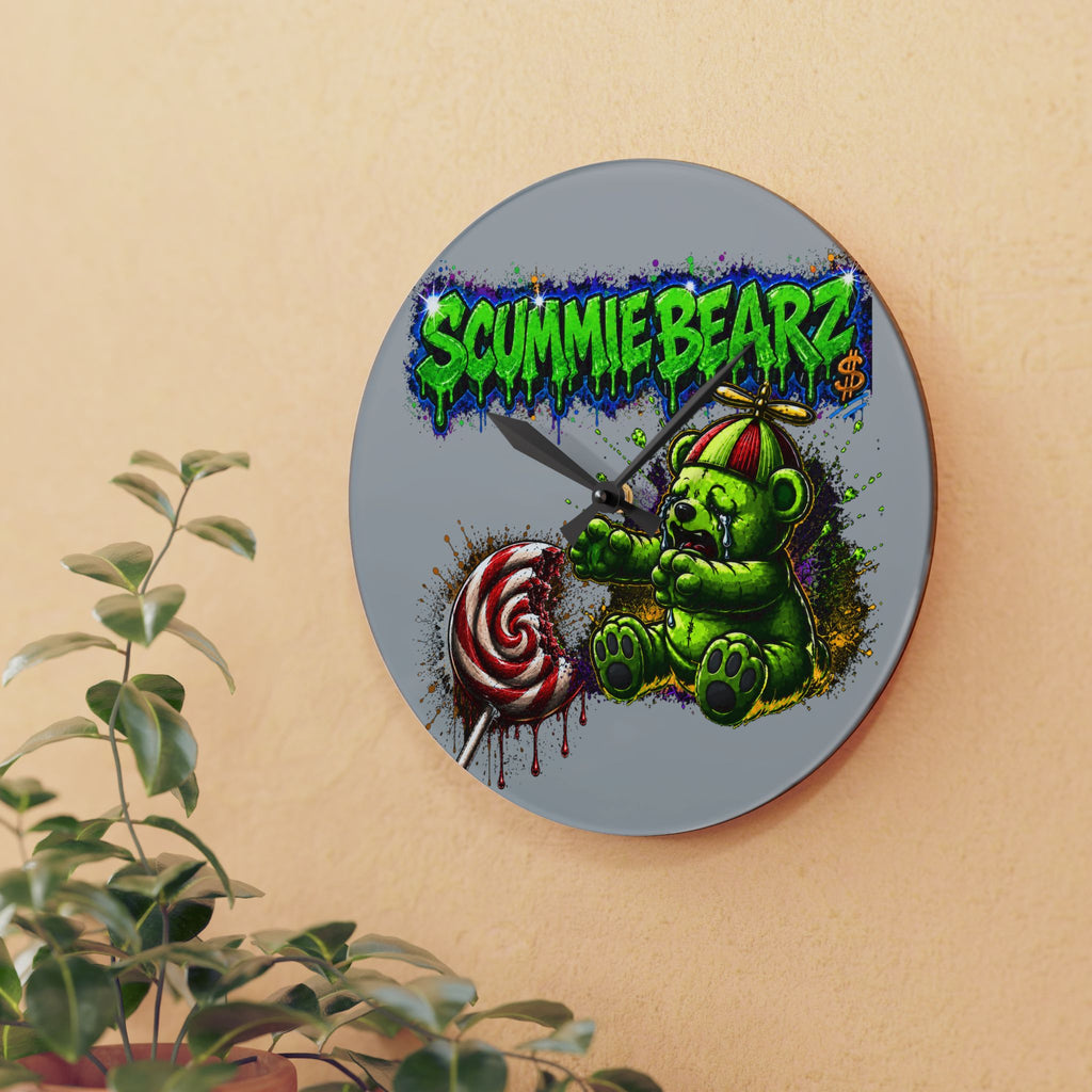 Acrylic Wall Clock-Stealing Candy From A Baby Neon Green