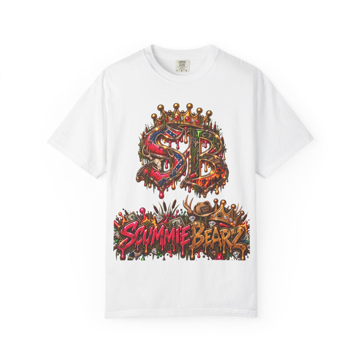 Unisex Garment-Dyed T-shirt-HILLBILLY CROWN SB LOGO HILLBILLY -SCUMMIEBEARZ™