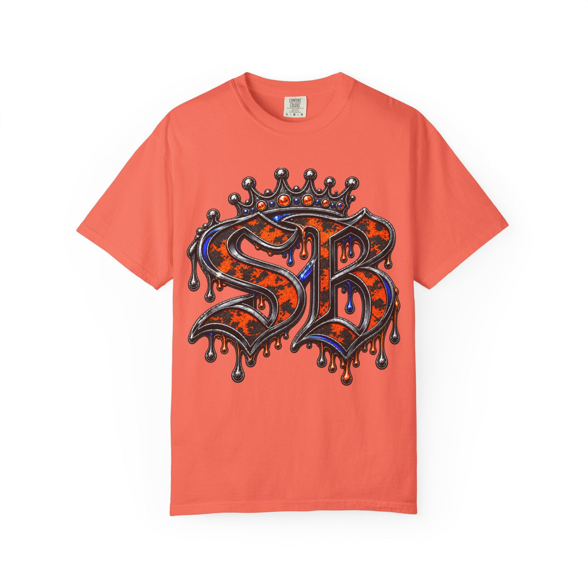 Unisex Garment-Dyed T-shirt-SB CROWN LOGO STRESS BOX LOCKED UP COLLECTION-SCUMMIEBEARZ™