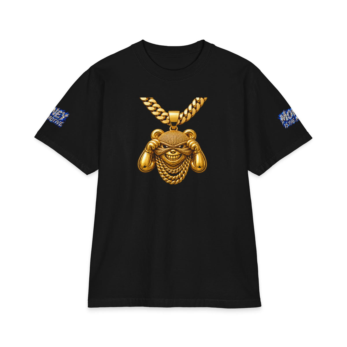 Money Is The Motive Gold Pendant | SCUMMIEBEARZ™ Shaka Wear Heavyweight Tee