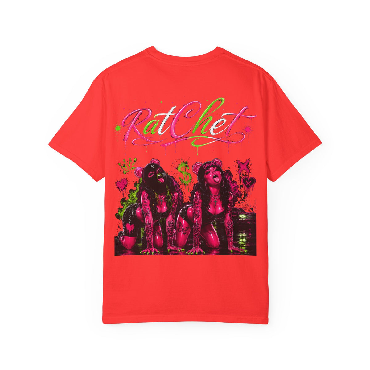 Unisex Garment-Dyed T-shirt-MASK LOGO&RATCHET-SCUMMIEBEARZ™