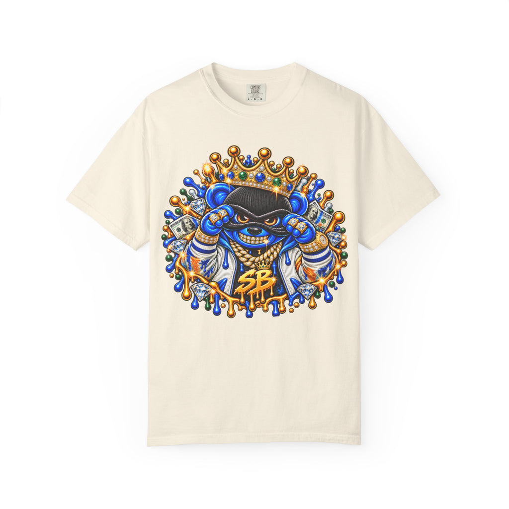 Unisex Garment-Dyed T-SHIRT-MONEY GLOCK/CROWN MASK LOGO-SCUMMIEBEARZ™