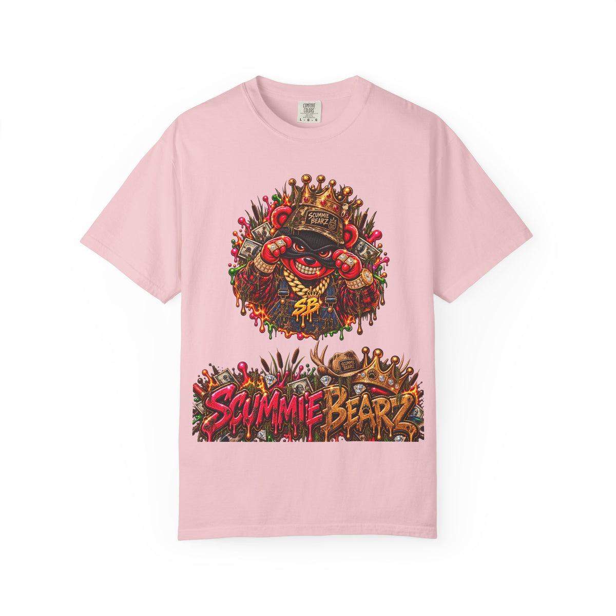 Unisex Garment-Dyed T-shirt--HILLBILLY WORLD TOUR/CROWN SB LOGO-SCUMMIEBEARZ™️