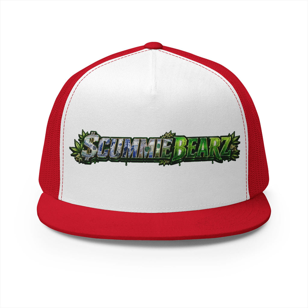 5 Panel Trucker Cap-WEED SCUMMIEBEARZ LOGO-SCUMMIEBEARZ™