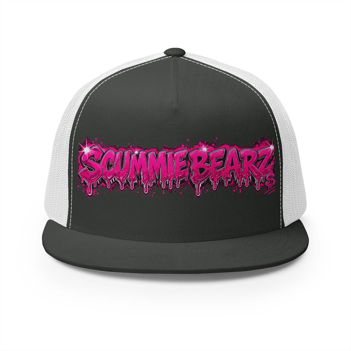 5 Panel Trucker Cap-PINK SCUMMIEBEARZ LOGO-SCUMMIEBEARZ™