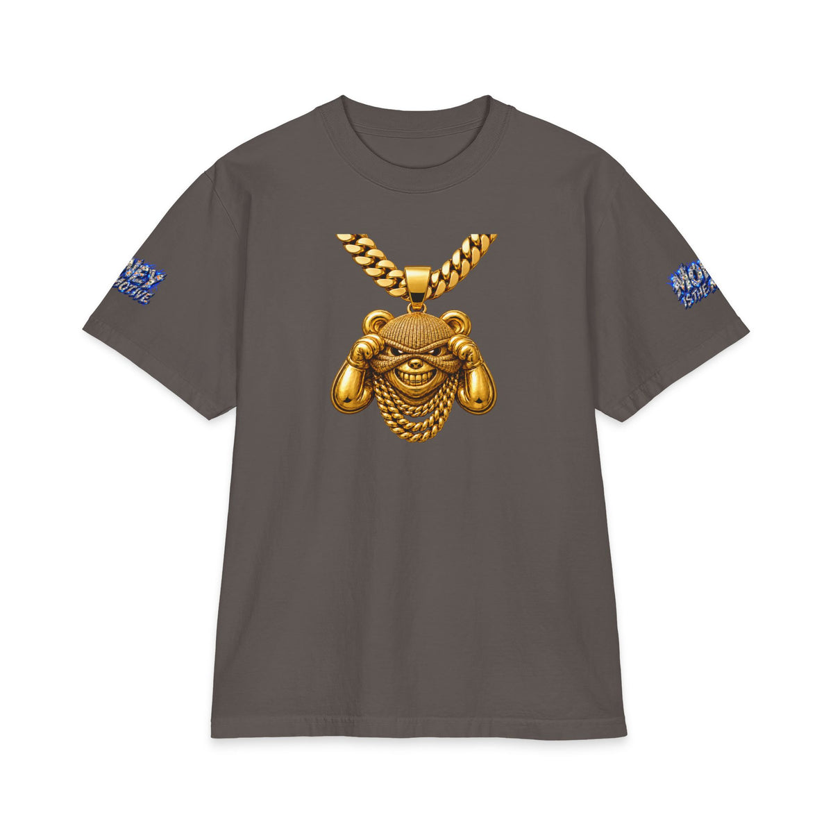 Money Is The Motive Gold Pendant | SCUMMIEBEARZ™ Shaka Wear Heavyweight Tee