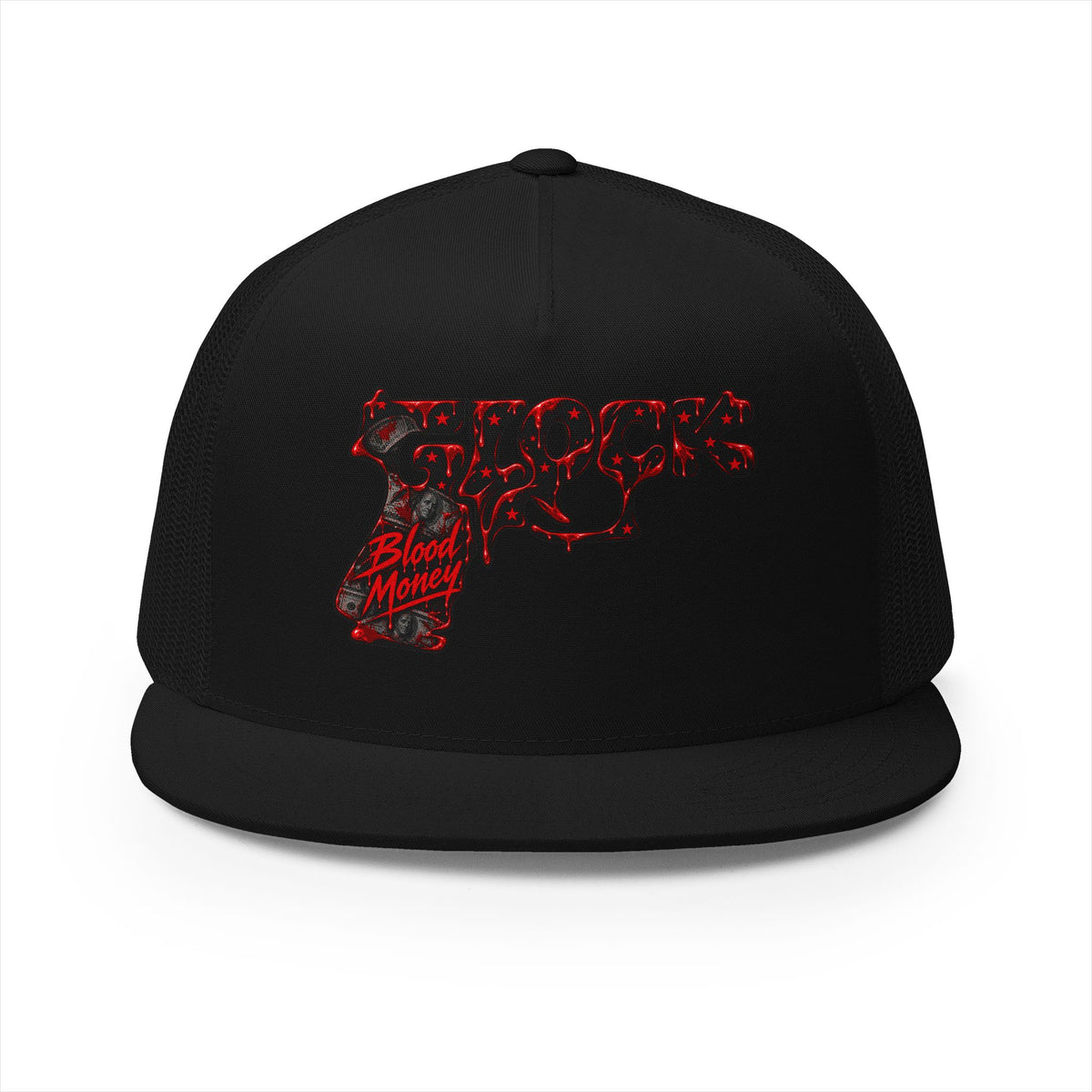 5 Panel Trucker Cap-BLOOD MONEY GLOCK-SCUMMIEBEARZ™️