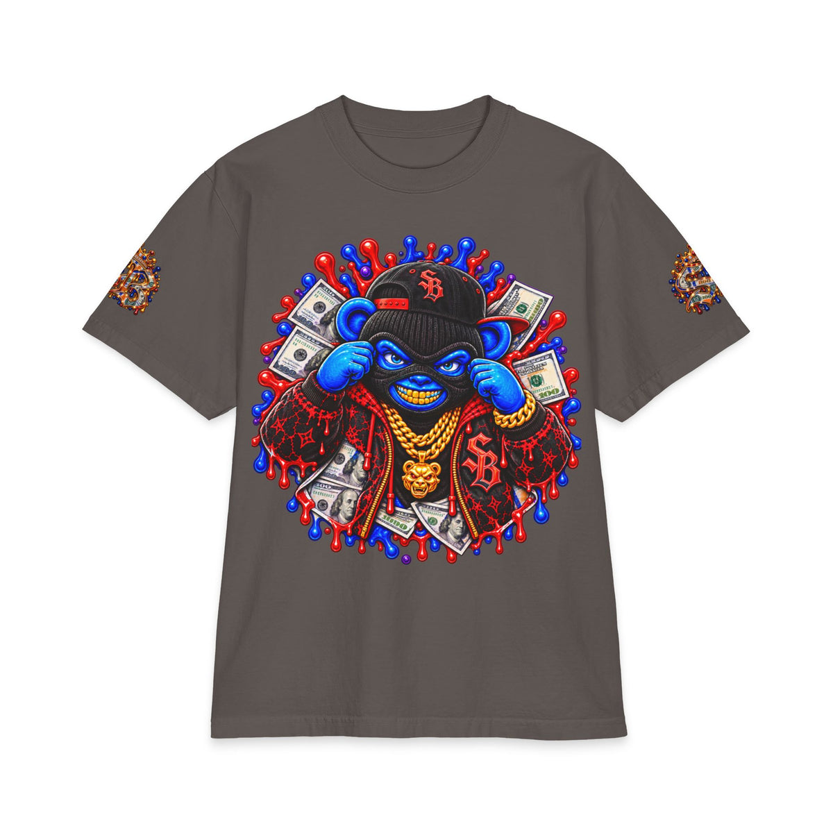 Get Served Red/Blue Remix | SCUMMIEBEARZ™ Shaka Wear Heavyweight Tee