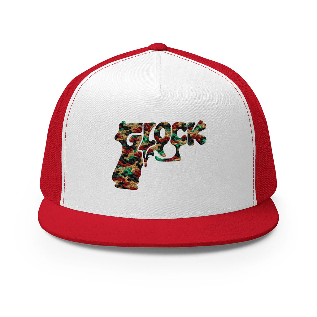 5 Panel Trucker Cap-CAMOUFLAGE GLOCK LOGO-SCUMMIEBEARZ™️