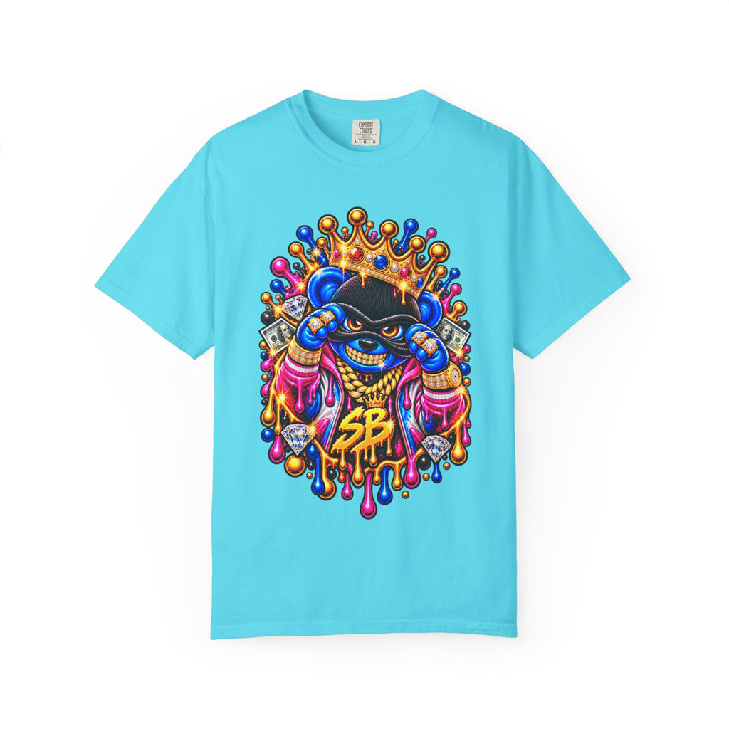 Unisex Garment-Dyed T-shirt-MULTI COLOR CROWN MASK LOGO GLOCK -SCUMMIEBEARZ™