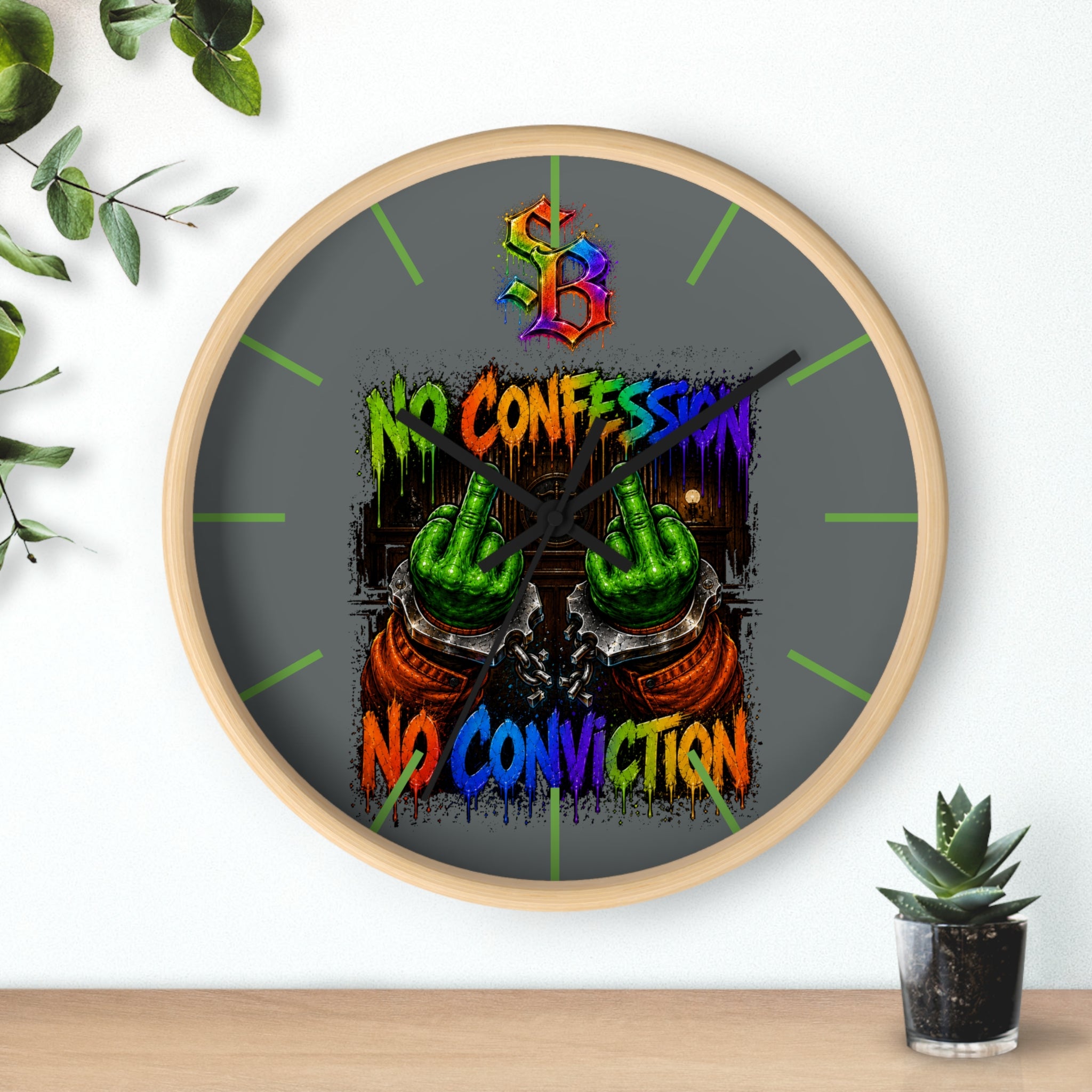 Wall Clock-No Confession No Conviction-SCUMMIEBEARZ™️