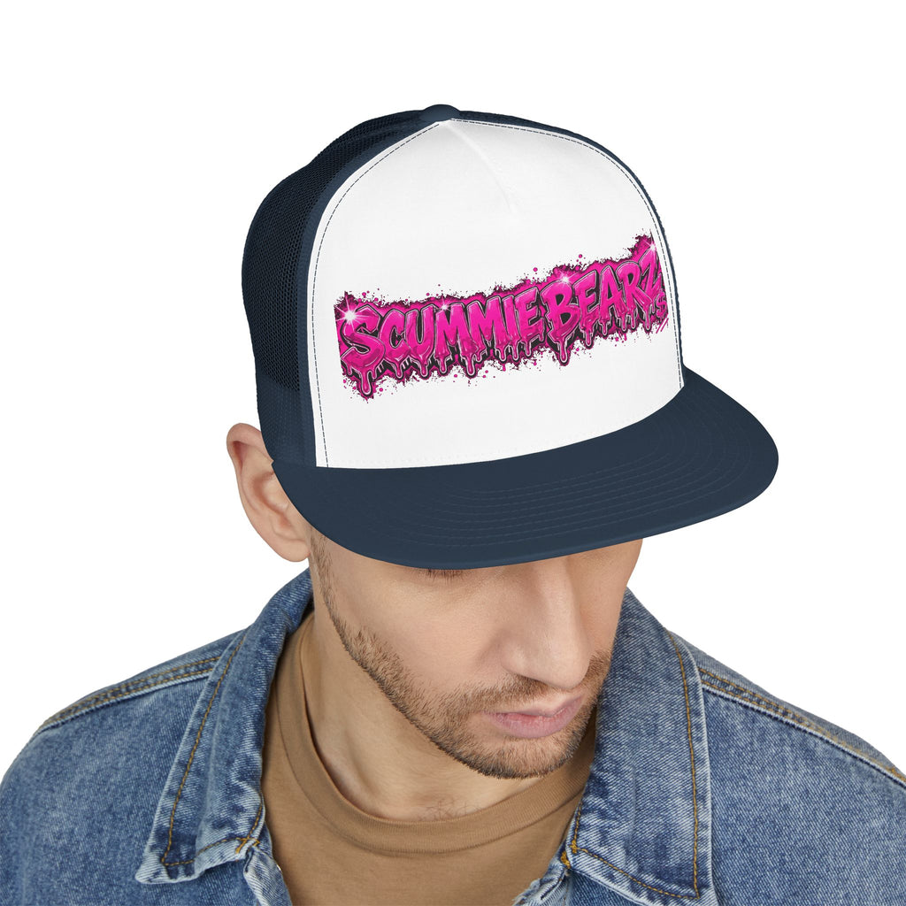 5 Panel Trucker Cap-PINK SCUMMIEBEARZ LOGO-SCUMMIEBEARZ™